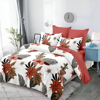 EmonaMall Двулицево спално бельо EmonaMall, 6 части - Модел S17831 (S17831-10000d-C-737)