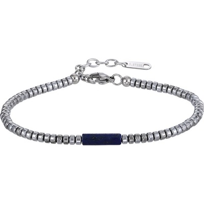 Free Style náramok z chirurgickej ocele hematitu s lapis lazuli MBSS179