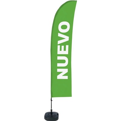 Jansen Display Beach Flag Budget Wind Complete Set New Green Spanish ECO, 1010 x 4305 mm