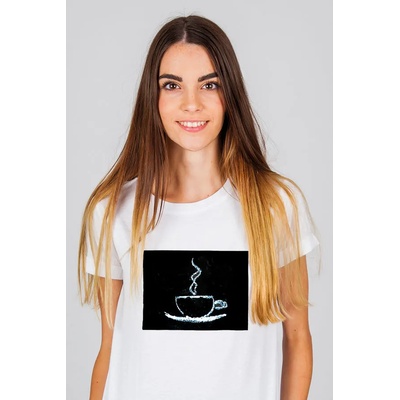 Дизайнерска тениска за писане с тебешир, дамска, бяла