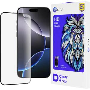 LITO Протектор за iPhone 16 Pro Max - Lito D+ Pro Clear - Черен