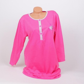 Ватирана макси нощница в цикламено на точки