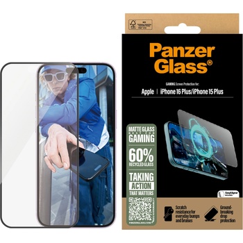 Image 1 of Panzer Стъклен протектор PanzerGlass за iPhone 16 Plus, 15 Plus, Gaming, Ultra-Wide Fit
