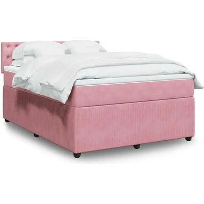 vidaXL 11461.3287799 Boxspring postel s matrací růžová samet