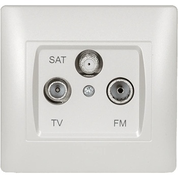 ELMARK Rhyme Тv+fm+sat КОНТАКТ БЯЛ МЕТАЛИК (11681)