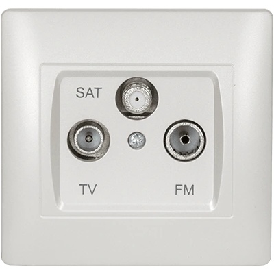 ELMARK Rhyme Тv+fm+sat КОНТАКТ БЯЛ МЕТАЛИК (11681)