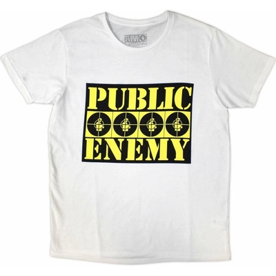 Public Enemy tričko Four Logos biele