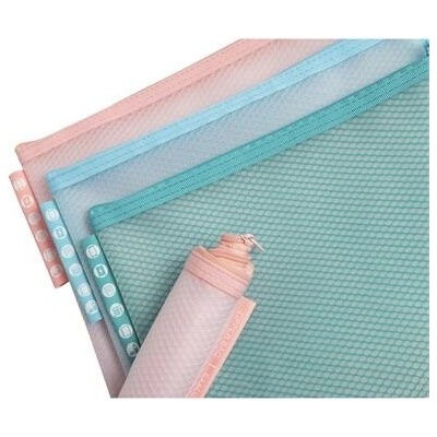 Organizačné vrecko so zipsom, sieťované, A5, EXACOMPTA "Chromaline Pastel", rôzne farby