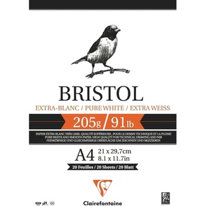 Clairefontaine Bristol Скицник 20 A4 205 g (96173C)