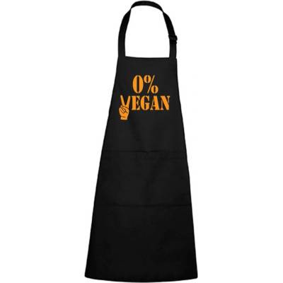 Dobrý Triko Zástěra s potiskem 0% vegan Černá