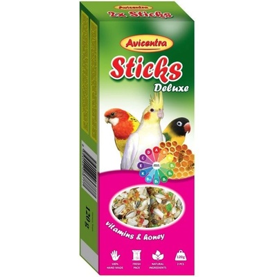 AVICENTRA Deluxe пръчици за малки папагали - витамини и мед, 2 бр