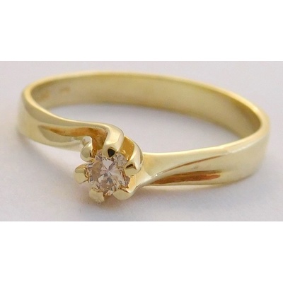 Klenoty Budín zásnubní zlatý diamantový prsten s diamantem 17 01 213 T275