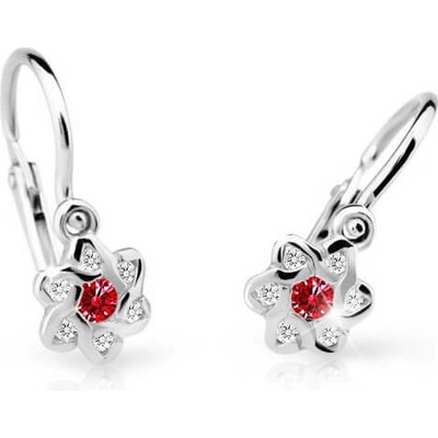 Cutie Jewellery dětské náušnice z bílého zlata C2149-10-X-2 fuchsiová