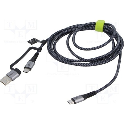 Goobay 70278 USB 2.0 USB A vidlice,USB C zástrčka 2x, 2m, černo-šedý