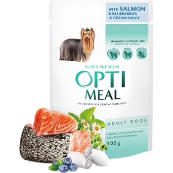 Optimeal Superpremium s lososom a čučoriedkami v smotanovej omáčke 100 g