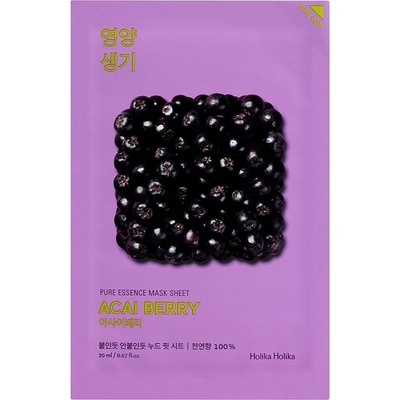 Holika Pure Essence Mask Sheet Acai Berry exfoliačná plátienková maska 20 ml