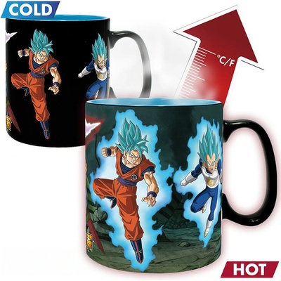 Dragon Ball Měnící hrnek Super Saiyans vs Black 460 ml