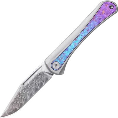 Kizer Melody Rainbow Damascus,Acid-washed,Aluminum&Crystallized Titanium Ki3732A1