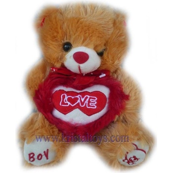 Плюшено мече със сърце Love - момче