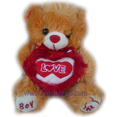Плюшено мече със сърце Love - момче