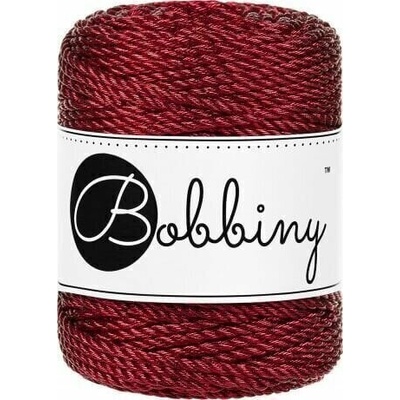 Bobbiny 3PLY Macramé Rope 3 mm 50 m Metallic Red Šňůra