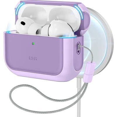 ESR 360 градусов калъф за слушалки с MagSafe за Apple AirPods Pro 3 от ESR Orbit Halolock - Lavender (4894240289167)