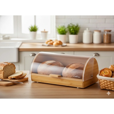 CHOMIK Bambusový chlebník s plastovým vekom MENTA 38 × 28 × 18,5 cm CH-NEL3185