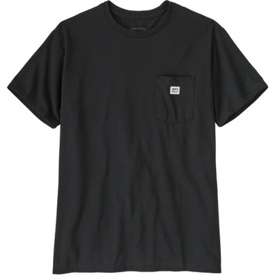 Patagonia SHOP STICKER POCKET RESPONSIBILI TEE černá