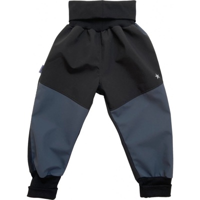 Vyrobeniny Dětské softshellové kalhoty s fleecem černá šedá