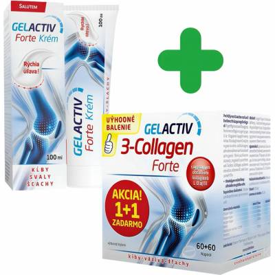 GELACTIV 3-Collagen Forte SALUTEM Akcia 60+60 kapsúl + GELACTIV krém Forte SALUTEM 100 ml