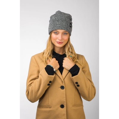 VFstyle Pletená čiapka Elegant sivá melé