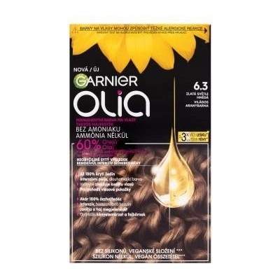 Garnier Olia 60 g pro ženy Barva na vlasy 6.3 Zlatě světle hnědá
