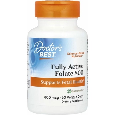 Doctor's Best Fully Active Folate 800 with Quatrefolic 800mcg 60 kapslí