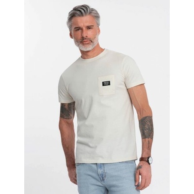 Trendy s ozdobným vreckom krémové V8 TSCT-0109