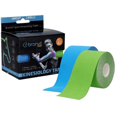 BronVit SPORT KINESIO TAPE SET modrá,zelená 5 cm x 6 m