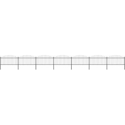OMAXI Zahradní plot s kopím nahoře ocelový 1172 x 150 cm černý 714653