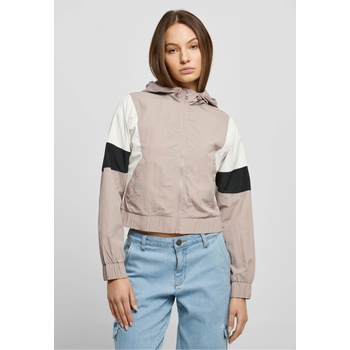 Urban Classics Дамско късо пролетно яке с качулка в светлобежов цвят Urban Classics Crinkle JacketUB-TB6025-04598 - Светлобежов, размер 4XL