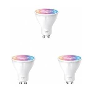 Vitapol TP-Link Tapo Smart WLAN Bulb GU10 Tapo L630, Energy-saving, 3.5W equivalent to 50W, Multicolor dimmable Alexa smart lamp, smart home Alexa accessory, 16 million colors (Pack of 3)