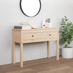vidaXL Конзолна маса 100x35x75 см борово дърво масив (814614)
