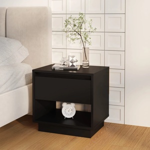 vidaXL Нощно шкафче, черно, 45x34x44 см, инженерно дърво (809514)