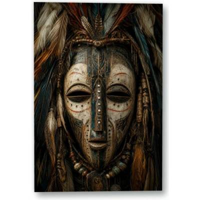 Plakát – Maska s peřím a korálky Bez rámu Ano Bez rámu 90 × 135 cm