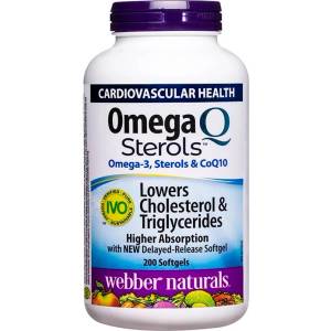 Webber Naturals Omega Q Sterols, 200 софтгел капсули, Webber Naturals