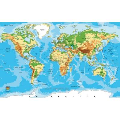 Стикер Карта на света 65x90см