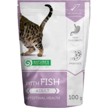 Nature's Protection Nature's Protection CAT Fish Intestinal Health, пауч с риба за пораснали котки с чувствителна храносмилателна система, Литва - 100 гр