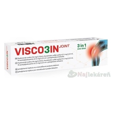 Visco3IN joint predplnená injekcia na vnútrokĺbové podanie 2,25 ml