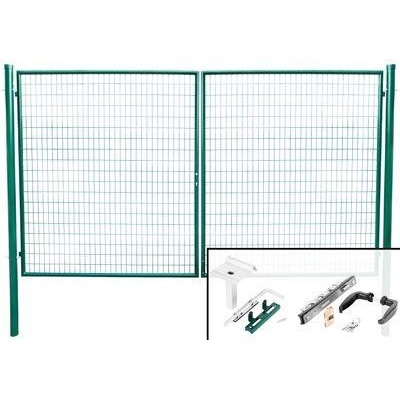Brána Strend Pro METALTEC DUO, 3580/1750/100x50 mm, zelená, dvojkrídlová, záhradná, ZN+PVC, RAL6005
