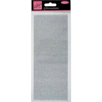 Samolepící proužky na scrapbooking glitter stříbrné