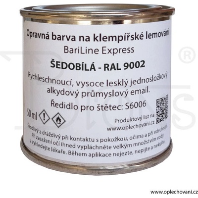 Brons Opravná barva 50 ml šedobílá RAL 9002