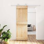 vidaXL Преплъзваща се врата Естествено и бяло 70 x 210 cm (3445008)