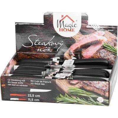 MagicHome Nůž MagicHome kuchyňský na steak vroubkovaný 22.5 cm Sellbox 30 ks